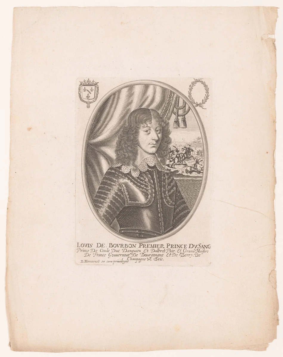 Portret van Lodewijk I van Bourbon-Condé by anonymous, print, 1610-1668