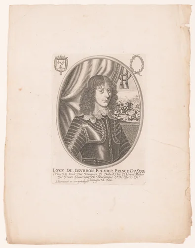 Portret van Lodewijk I van Bourbon-Condé by anonymous, print, 1610-1668