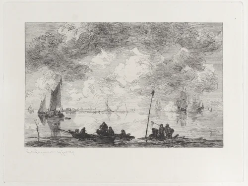 The Moerdyck, after Jan van Goyen, from "Etchings of Pictures in the Metropolitan Museum New York" by Jules Ferdinand Jacquemart, print, 1871
