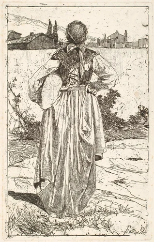 Woman of the Gabbro (Donna al gabbro) by Giovanni Fattori, print, 1886-1887
