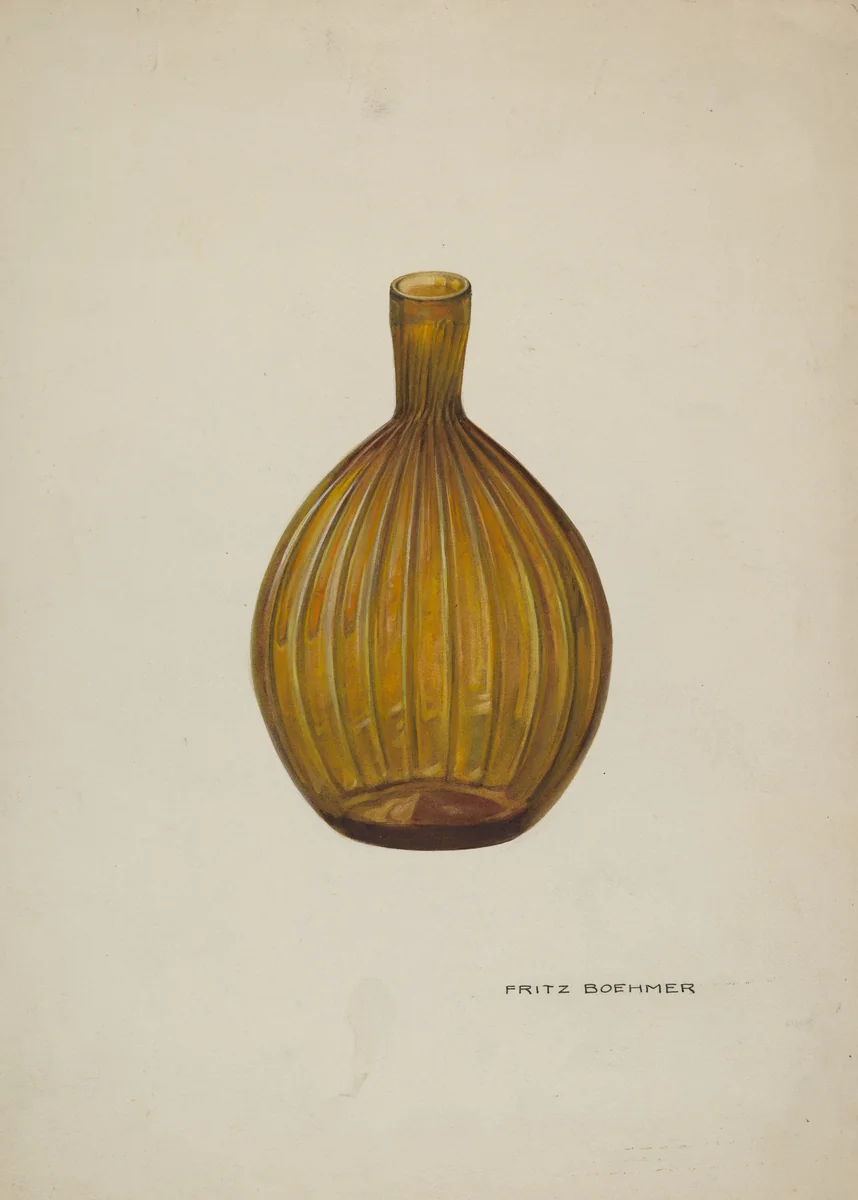 Whiskey Flask by Fritz Boehmer, index of american design, 1939