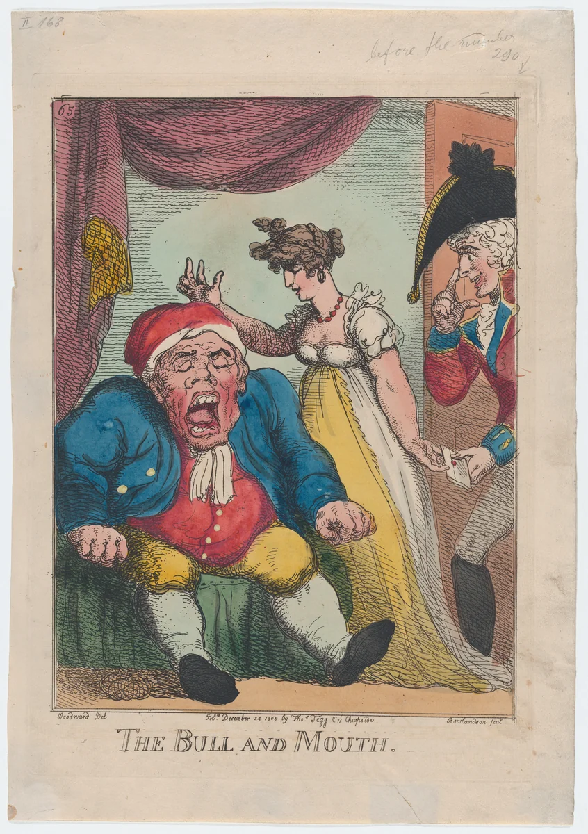 The Bull and Mouth by Thomas Rowlandson, print, 1808