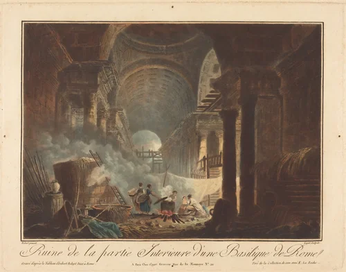 Ruine de la partie Interieure d'une Basilique de Rome by Laurent Guyot
Hubert Robert, print, 1795