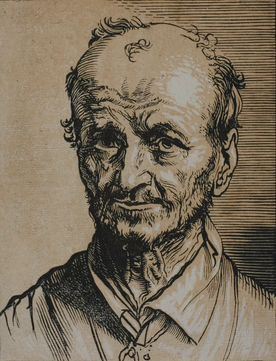 Bust of a Man Facing Forward by Jan Lievens, print, 1627-1674