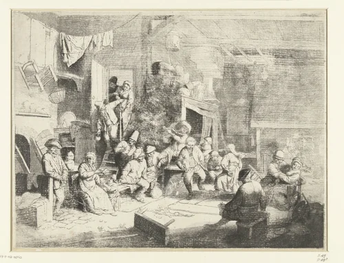 Dans in de herberg by Adriaen van Ostade, print, 1650-1654