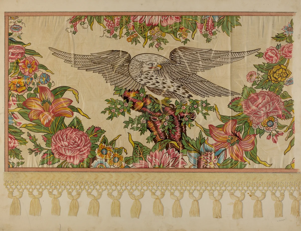 Chintz Valance for Poster Bed by Raymond Manupelli, index of american design, 1935-1942