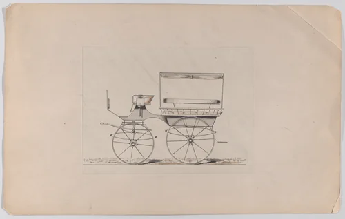 Design for Wagonette with Canopy Top (unnumbered) by Brewster & Co., drawing, 1875-1885