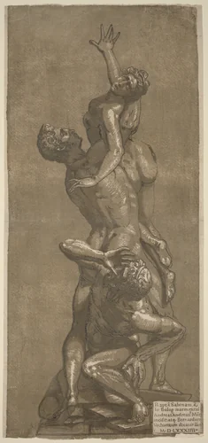 The Rape of a Sabine by Andrea Andreani, print, 1584