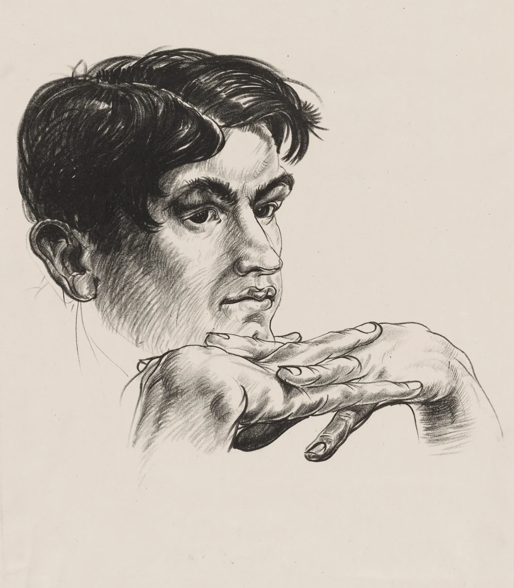 Man's Head by Paul B. Travis, print, 1926