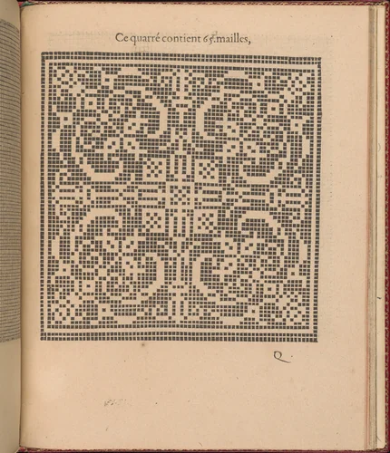 Les Singuliers et Nouveaux Portraicts... page 61 (recto) by Federico de Vinciolo, book, 1588