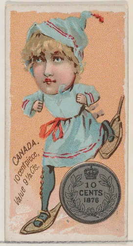 Canada, 10 Cent Piece, from the series Coins of All Nations (N72, variation 2) for Duke brand cigarettes by W. Duke, Sons & Co., print, 1889