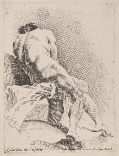 Academic Study, seen from the back by Carlo Innocenzo Carloni, print, 1725-1775