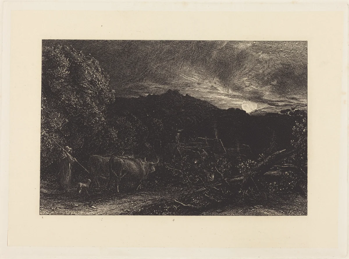 The Weary Ploughman by Samuel Palmer, print, 1858