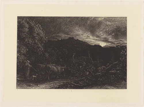 The Weary Ploughman by Samuel Palmer, print, 1858