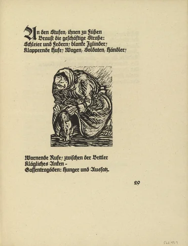 Kneeling Beggar Woman (Kniende Bettlerin) (in-text plate, page 29) from Der Kopf (The Head) by Ernst Barlach, illustrated book, 1919