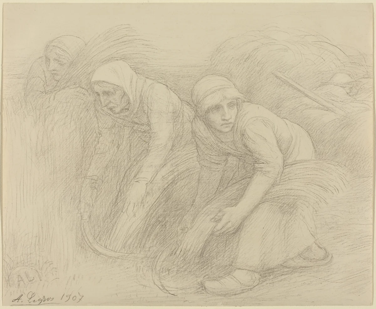The Reapers by Alphonse Legros, drawing, 1907