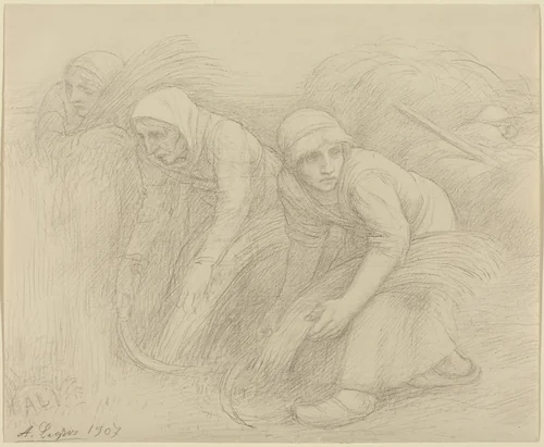 The Reapers by Alphonse Legros, drawing, 1907