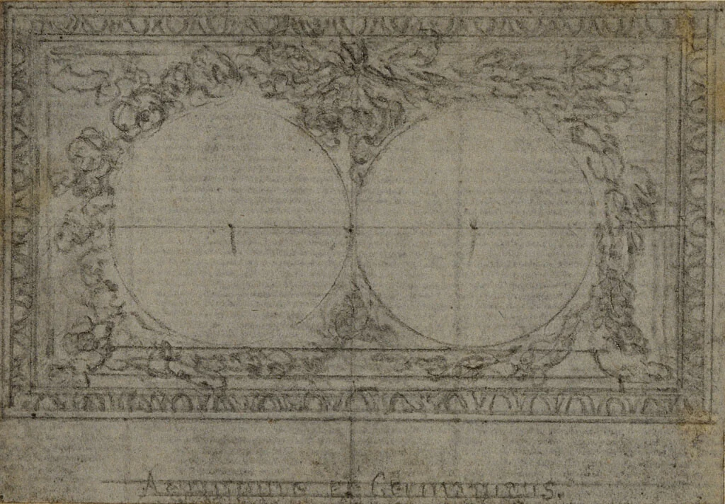 Study for Medallions, in Tacitus "Tibère, ou Les Six Premiers Livres des Annales", Book III, Vol. 2 by Hubert François Gravelot, drawing, 1758-1773