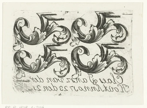 Vier ornamenten by Claes Jansz van der Hout, print, 1723