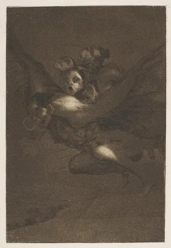 Plate 64 from "Los Caprichos": Bon Voyage (Buen Viage) by Goya, print, 1799