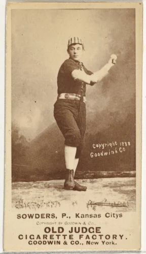 John Sowders, Pitcher, Kansas City Cowboys, from the Old Judge series (N172) for Old Judge Cigarettes by Goodwin & Company, photograph, 1888