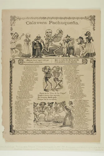 Calavera Pachuqueña by José Guadalupe Posada, print, 1871-1913
