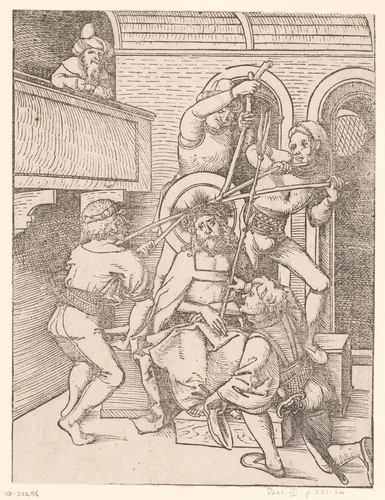 Doornenkroning by anonymous, print, 1490-1526