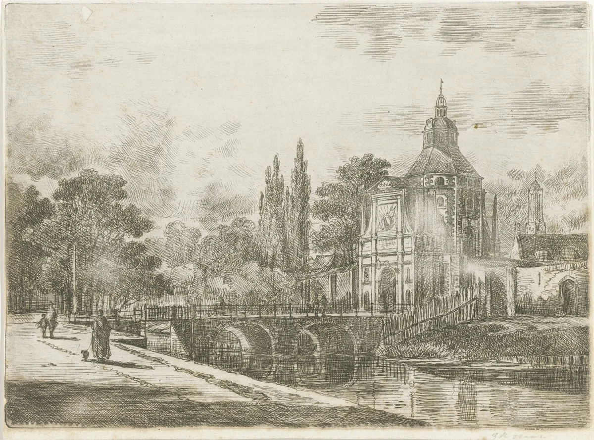 Wittevrouwenpoort te Utrecht by Jan van Lokhorst, print, 1847-1874