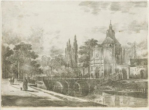 Wittevrouwenpoort te Utrecht by Jan van Lokhorst, print, 1847-1874