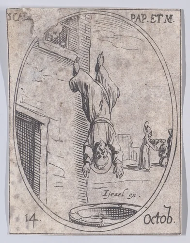 S. Calixte, pape et martyr (St. Callixtus, Pope and Martyr), October 14th, from "Les Images De Tous Les Saincts et Saintes de L'Année" (Images of All of the Saints and Religious Events of the Year) by Jacques Callot, print, 1636