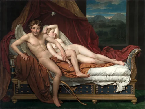 Cupid and Psyche by Jacques-Louis David, painting, 1817