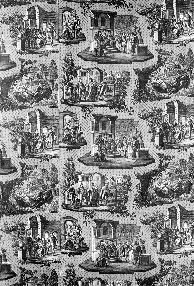 Judgement of Clara (Furnishing Fabric) by Alexandre Buquet, textile, 1815-1840