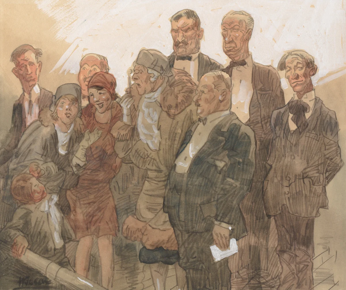 History of a Picture No. 2: The Public by Frank Wilcox, drawing, 1924-1929