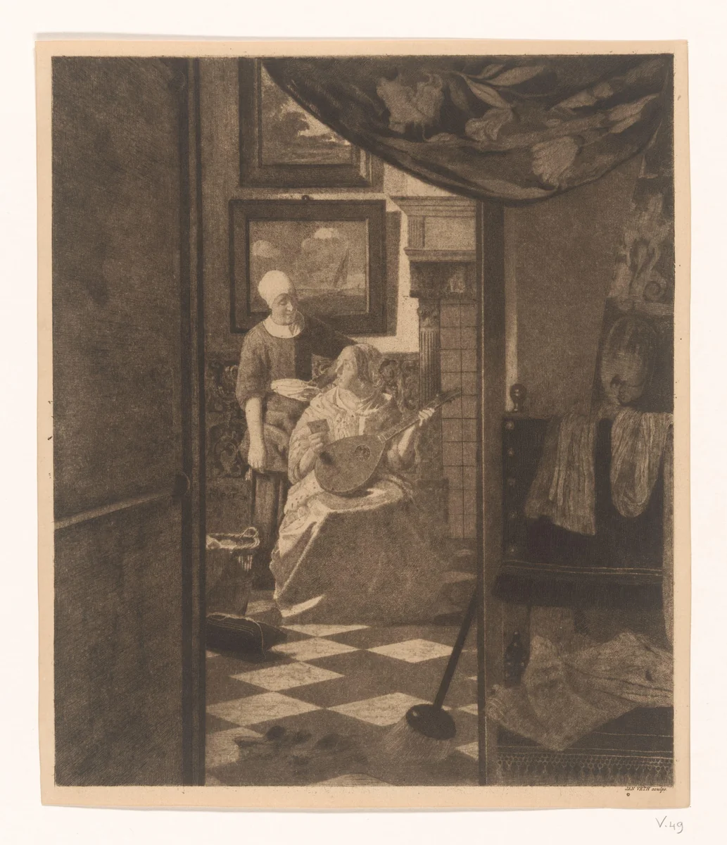 De liefdesbrief by Jan Veth, print, 1893