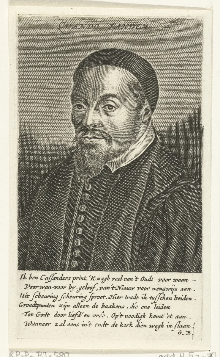 Portret van Georg Cassander by Hendrik Bary, print, 1657-1707