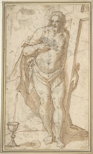 Figure of Christ by anonymous, drawing, 1500-1600
