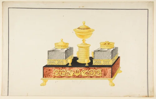 Design for a Pen and Ink Stand by anonymous, drawing, 1800-1899