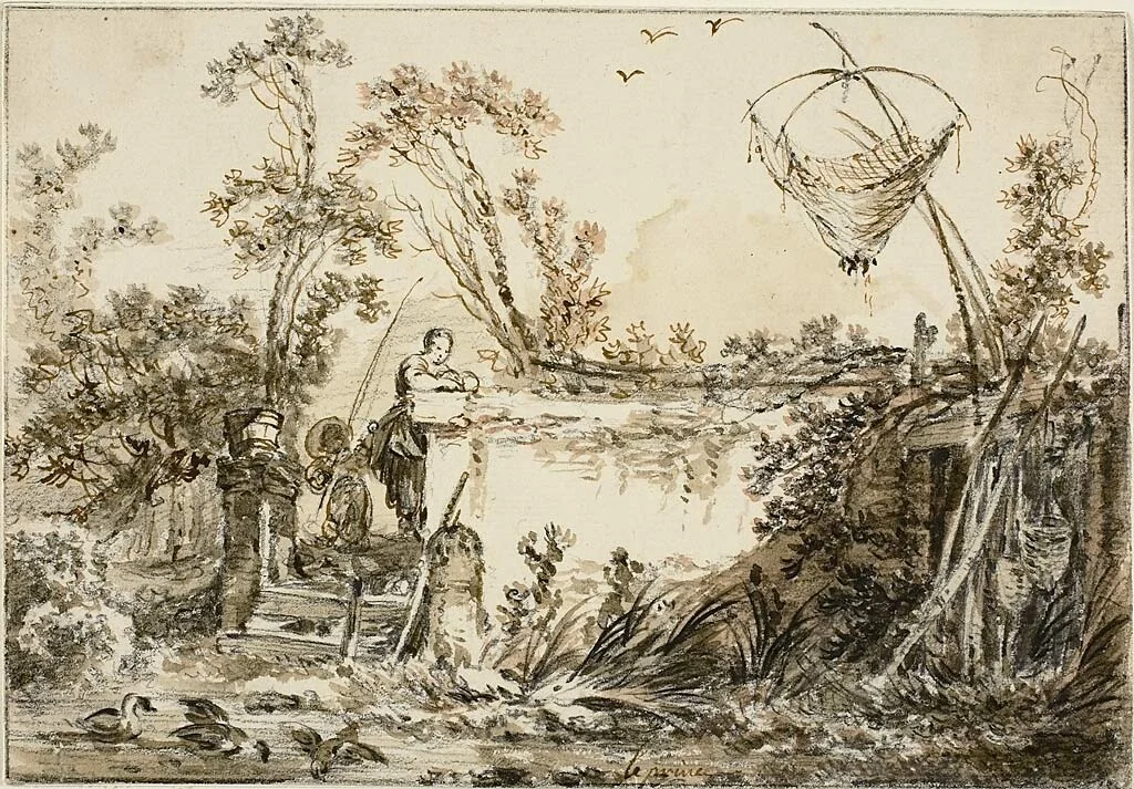 Study for the Frontispiece, for Varie Vedute del Gentile by Jean Baptiste Le Prince, drawing, 1750-1760
