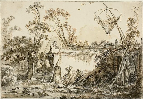 Study for the Frontispiece, for Varie Vedute del Gentile by Jean Baptiste Le Prince, drawing, 1750-1760