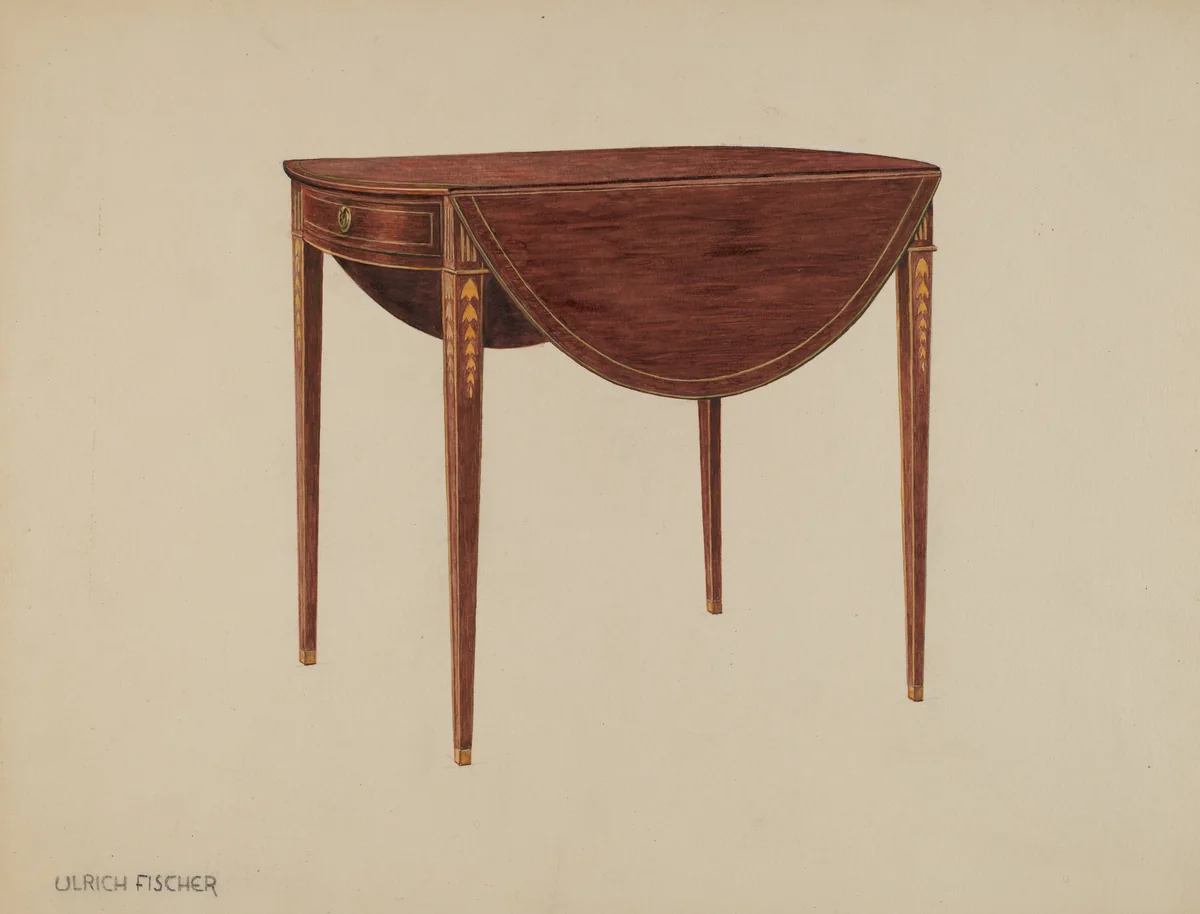 Pembroke Table by Ulrich Fischer, index of american design, 1937