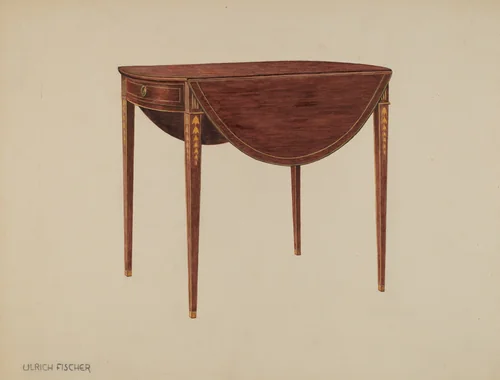 Pembroke Table by Ulrich Fischer, index of american design, 1937