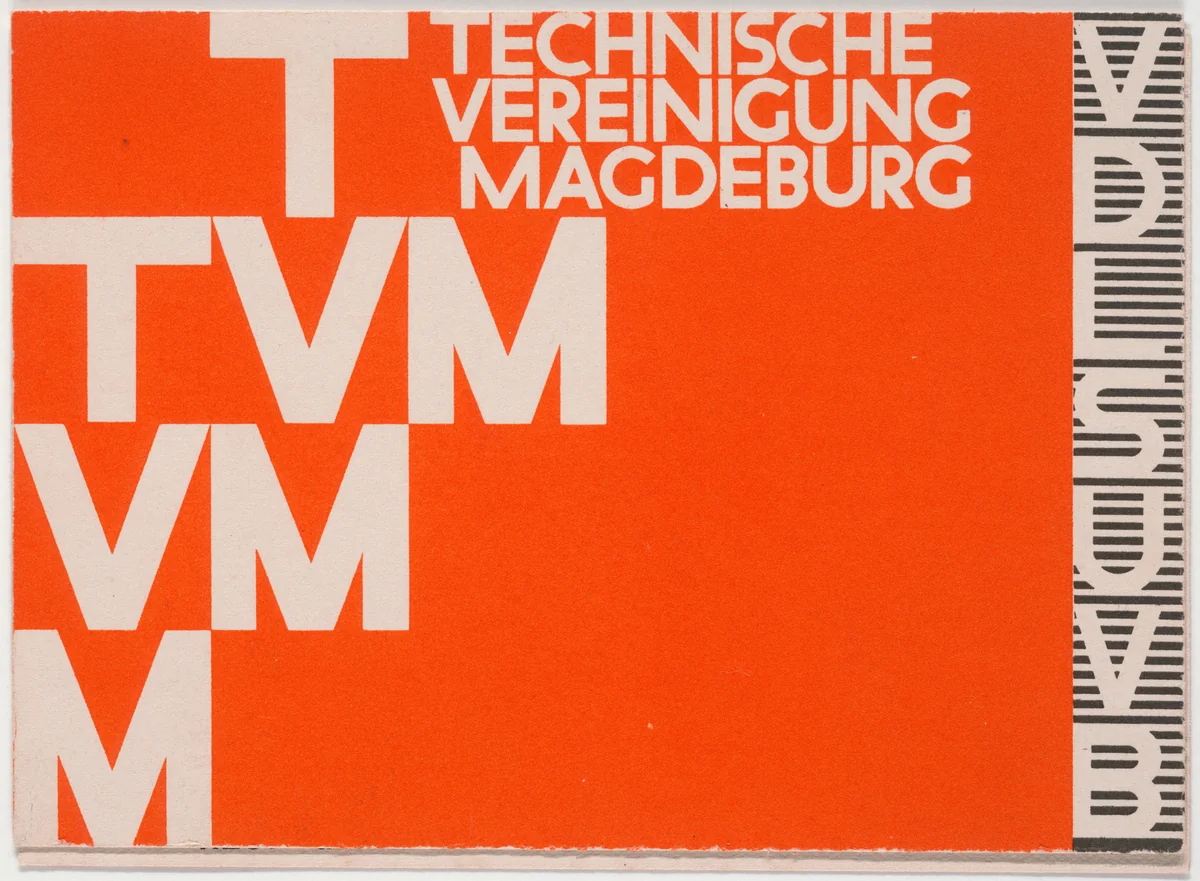 Advertisement for the Technical Association of Magdeburg (Technische Vereinigung Magdeburg) by Walter Dexel, design, 1928