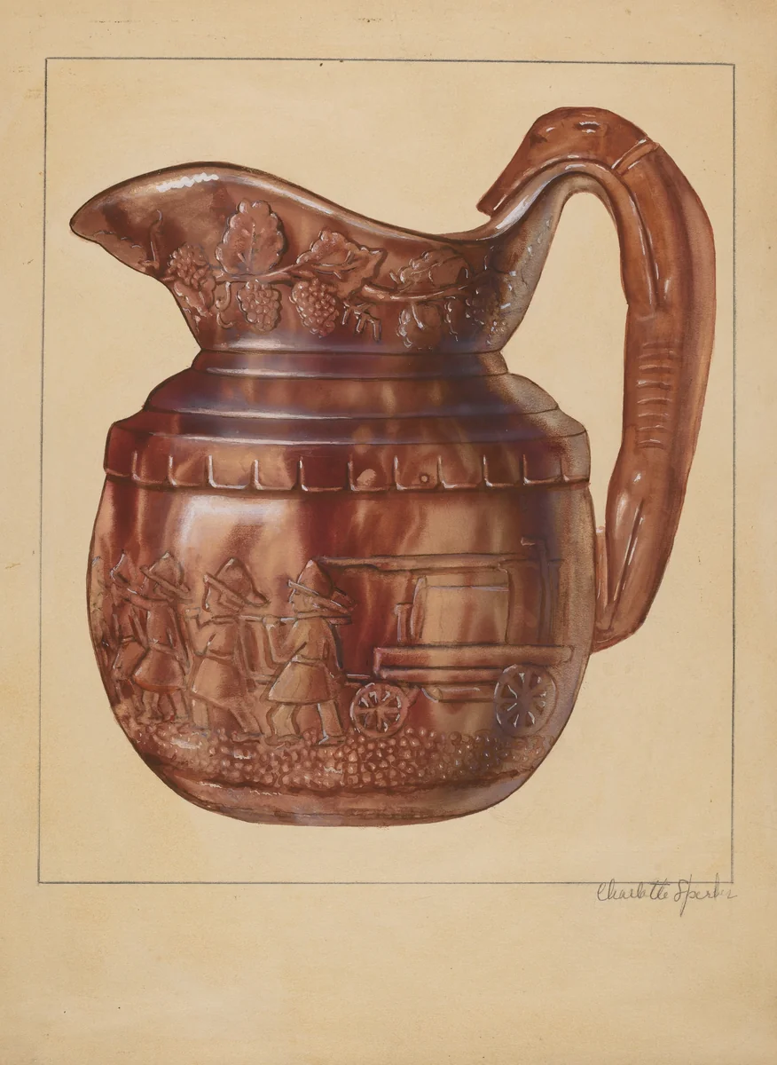 Pitcher by Charlotte Sperber, index of american design, 1935-1939