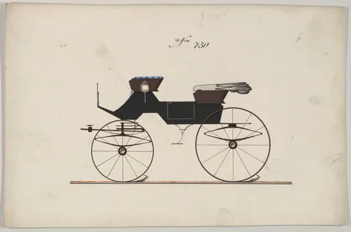 Design for Two Seat Phaeton, no. 730 by Brewster & Co., drawing, 1850-1874
