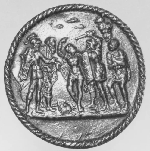 Sacrifice of Iphigenia (?) by Master IO. F.F., metalwork, 1500-1515