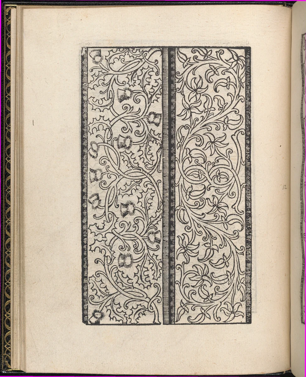 Page from Ein new kunstlich Modelbuch...(Page 12v) by Peter Quentel, book, 1544