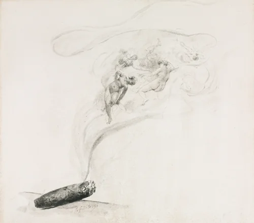 Dans la Fumé by Jehan-Georges Vibert, drawing, 1860-1902