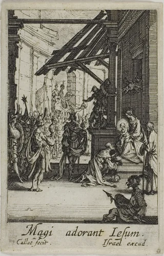 The Adoration of the Magi, from The Life of the Virgin by Jacques Callot, print, 1612-1635