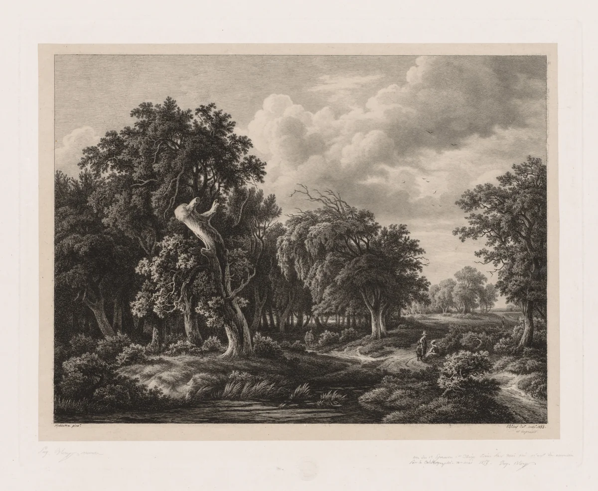 Groups of Various Plants Drawn After Nature: No. 7 by Eugene Bléry, print, 1855