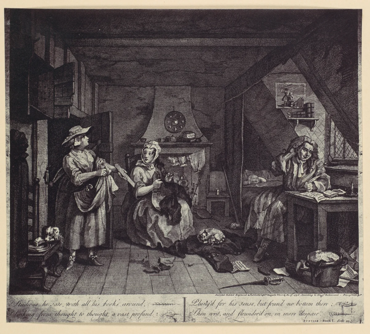 [photo-reproduction of Hogarth's print illustrating the Dunciad, Book I, line III] by Alfred Capel-Cure, photograph, 1850-1869
